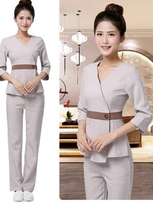 ชุดพนักงานนวดสปา ชุดพนักงานคลินิกความงาม ชุดพนักงานต้อนรับ