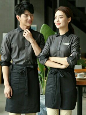 เสื้อพนักงานเสริฟ พนักงานร้านกาแฟ พนักงานต้อนรับ