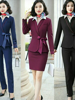 ชุดพนักงานต้อนรับ ชุดสูท พนักงานธนาคาร