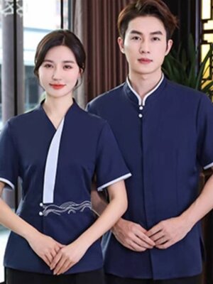 ชุดพนักงานร้านอาหารจีน ร้านกาแฟ รีสอร์ท โรงแรม ชุดพนักงานเสริฟ