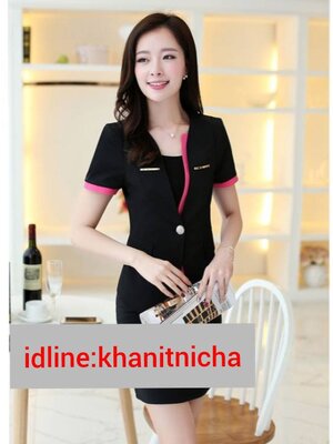 ชุดพนักงานต้อนรับ ชุดออฟฟิศ ชุดพนักงานต้อนรับโรงแรม ชุดพนักงานคลินิคความงาม
