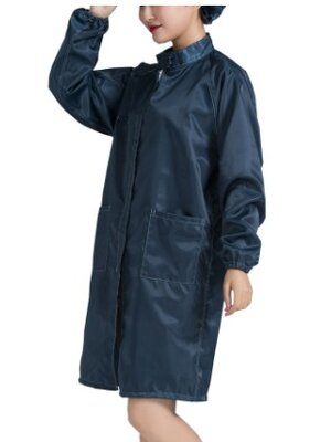 เสื้อคลุมป้องกันไฟฟ้าสถิย์แบบซิป ห้องคลีนรูม โรงงานผลิตอาหาร ห้องปลอดเชื้อ