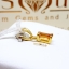 จี้บุษราคัม Yellow Sapphire เจียรเหลียมพรินเซสส์ ชิ้นเล็กน่ารัก สวมใส่ได้ทุกวัน