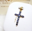 จี้กางเขนพระคริส เล่นลูกเล่นด้วยพลอยไพลิน สีสวยหายาก น้ำงาม Blue Sapphire