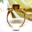 แหวนเพทายดิบสีแชมเปญ Champagne Zircon ประดับตกแต่งด้วยเพชรแท้บ่าข้าง บนตัวเรือนทองแท้ทั้งตัวเรือน