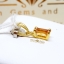 จี้บุษราคัม Yellow Sapphire เจียรเหลียมพรินเซสส์ ชิ้นเล็กน่ารัก สวมใส่ได้ทุกวัน