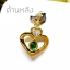 จี้ทรงหัวใจ ออกแบบให้มีพลอยซาร์โวไรท์ Tsavorite สีสวยสดอยู่ภายใน