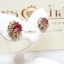ต่างหูพลอยแซฟไฟร์สีชมพู Pink Sapphire สีสวยน้ำงาม ประดับล้อมด้วยเพชรแท้ เพิ่มความโดดเด่น