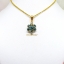 จี้พลอยเพทาย Blue Zircon เจียรเหลี่ยมเพชร ทรงดอกไม้ชิ้นเล็กน่ารัก งามเกินห้ามใจ ไม่ให้หลงใหล บนตัวเรือนทองแท้ทั้งตัวเรือน