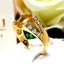 แหวนบุษราคัม Yellow Sapphire ทรงไข้ว ประดับตกแต่งด้วยเพชรแท้ ทำเป็นลายแฉก ฝังเหลี่ยมเพิ่มลูกเล่น บนตัวเรือนองแท้ทั้งตัวเรือน