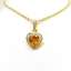 จี้บุษราคัม Yellow Sapphire ล้อมเพชรรอบตัวเรือน ตัวบุษราคัมเจียรระไนทรงหัวใจ ดูสวยหวานน่ารัก ออกมาเป็นผลงานที่งามร่วมสมัยเหนือกาลเวลา