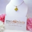 จี้พลอยบุษราคัม สีสวย รูปทรงสี่เหลี่ยมจัตุรัส คาดเพชร