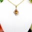 จี้บุษราคัม Yellow Sapphire ตกแต่งล้อมด้วยเพชรแท้ น้ำงาม ดีไซน์เป็นทรงหลามตัดของใพ่