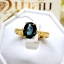 แหวนพลอยไพลิน Blue Sapphire สีน้ำเงินสวยสด บนตัวเรือนทองแท้ทั้งตัวเรือน