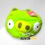 ตุ๊กตาหมูเขียว Angry bird 9.5 นิ้ว