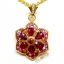 จี้พลอยทับทิม Ruby สีหวาน ประดับตกแต่งล้อมรอบด้วย Pink Sapphire ออกแบบเป็นรูปทรงดอกไม้ เย้ายวนทุกสายตา
