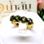 แหวนพลอยเขียวส่อง Green Sapphire สีสวยเจียรเหลี่ยมเพชร บนตัวเรือนทองแท้ทั้งตัวเรือน