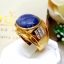 แหวนพลอยไพลิน ยี่หร่า หรือ "นิหล่า" Blue Sapphire เม็ดใหญ่ เจียรนัยแบบหลังเบี้ย มีสีสันที่นุ่มนวลชวนมอง และให้ความรู้สึกเย็นตาเย็นใจ